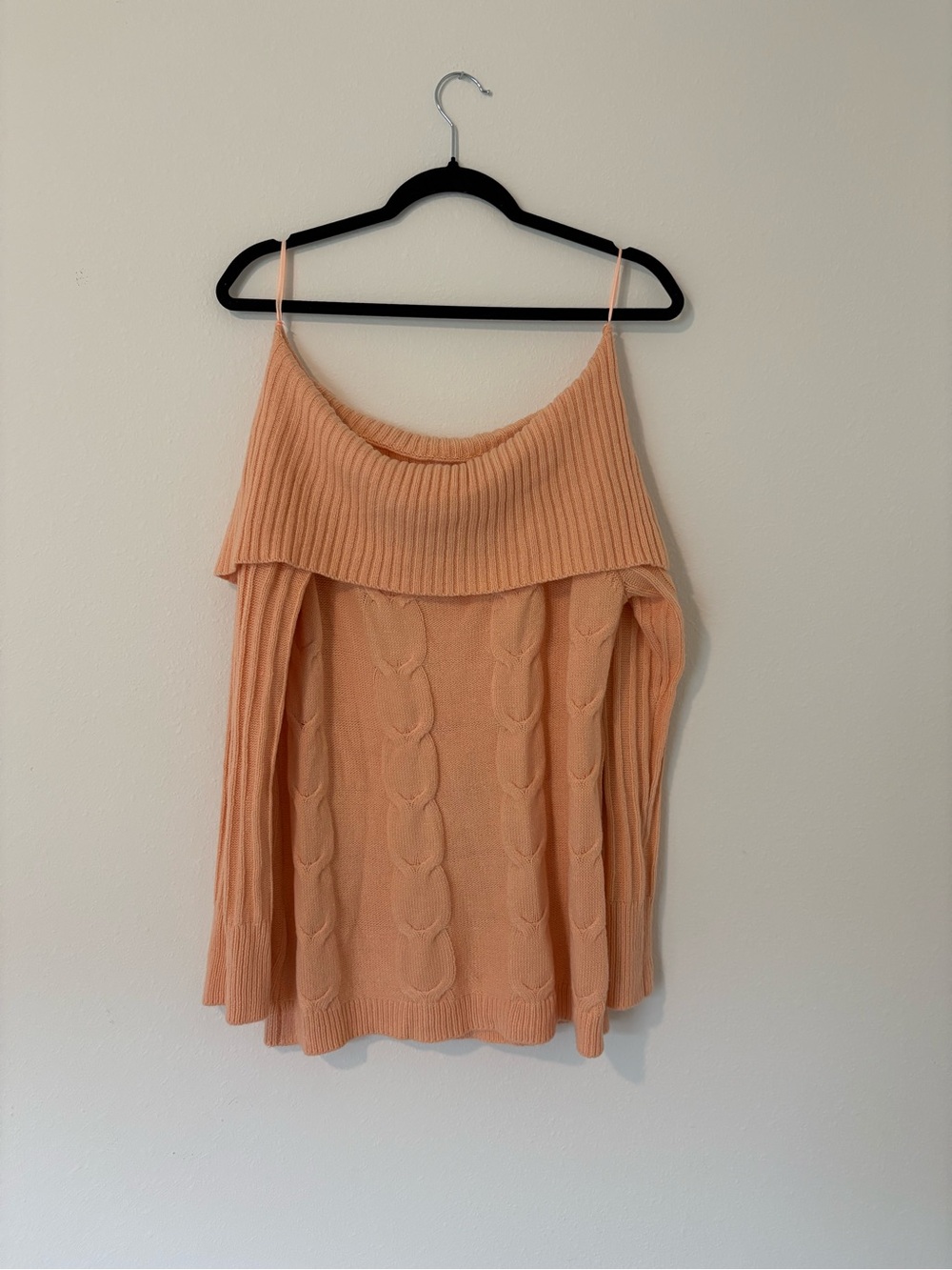 New York & Company Soho Peach Ribbed Turtleneck Sweater